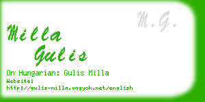 milla gulis business card
